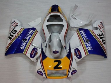 1994-1996 White Blue Yellow Gold Rothmans Elf 2 Honda NSR250R MC28 P4 Motorcycle Fairings UK