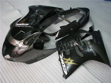 1996-2007 Glossy Black Silver Flame Honda CBR1100XX Motorcycle Fairings UK