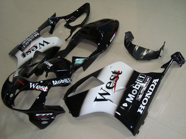 2000-2006 Glossy Black White West Honda VTR1000 Motorcycle Fairings UK