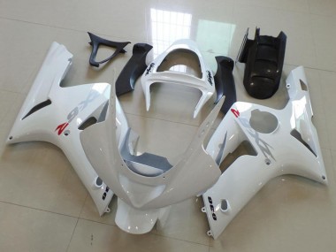 2003-2004 White with Silver Decals Kawasaki ZX6R Motorcycle Fairings UK