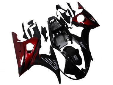 2003-2004 Glossy Black Red Yamaha YZF R6 Motorcycle Fairing Kits UK