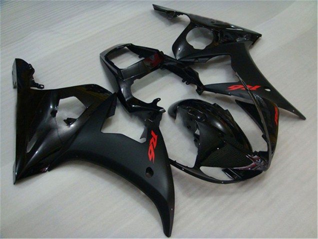 2003-2004 Glossy Black Matte Black Red Decals Yamaha YZF R6 Motorcycle Fairings UK
