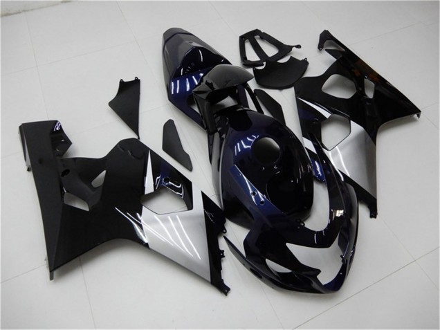 2004-2005 Glossy Black Silver Blue Suzuki GSXR 600/750 Motorcycle Fairings UK