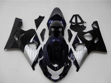 2004-2005 Glossy Black Silver Blue Suzuki GSXR 600/750 Motorcycle Fairings UK