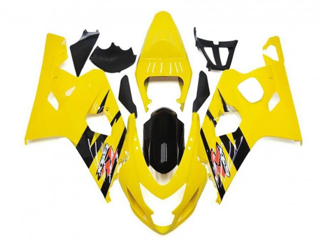 2004-2005 Yellow Glossy Black Suzuki GSXR 600/750 Motorcycle Fairings UK