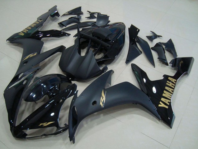 2004-2006 Glossy Black Matte Black Gold Yamaha YZF R1 Motorcycle Fairings UK