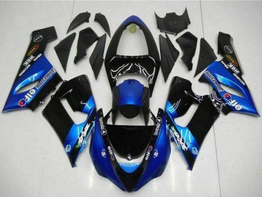 2005-2006 Blue Glossy Black Elf Kawasaki ZX6R Motorcycle Fairings UK