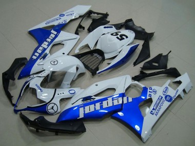 2005-2006 White Blue Jordan 59 Suzuki GSXR 1000 Motorcycle Fairings UK