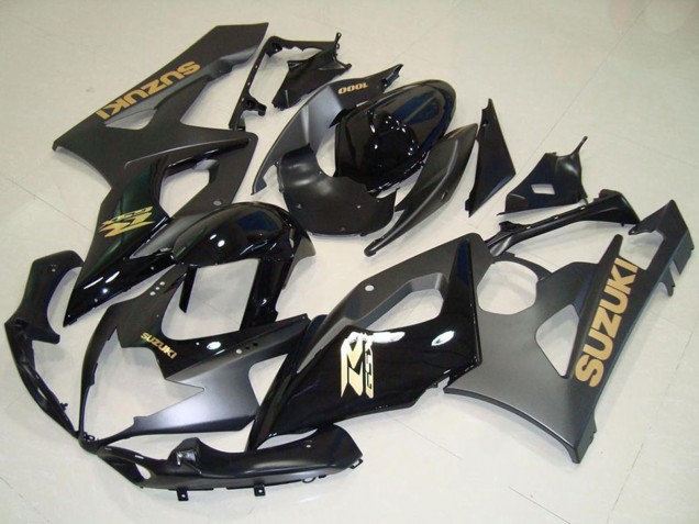 2005-2006 Glossy Black Matte Black Gold Decal Suzuki GSXR 1000 Motorcycle Fairings UK