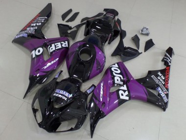2006-2007 Glossy Black Purple Repsol Honda CBR1000RR Motorcycle Fairings UK