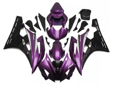 2006-2007 Purple Matte Black Santander Yamaha YZF R6 Motorcycle Fairings UK