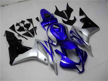 2007-2008 Silver Blue Glossy Black OEM Style Honda CBR600RR Motorcycle Fairings UK
