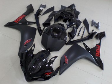 2007-2008 Glossy Black Matte Black Red Yamaha YZF R1 Motorcycle Fairings UK