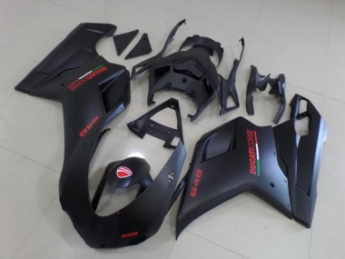 2007-2014 Matte Black Red Ducati 848 Motorcycle Fairings UK