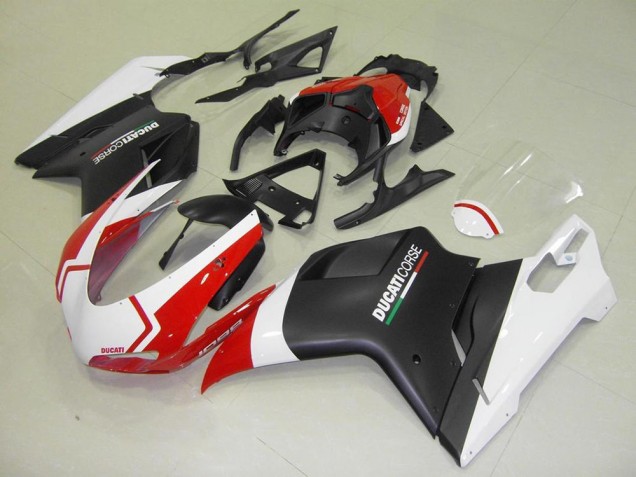 2007-2014 White Red Matte Black Corse Ducati 1098 Motorcycle Fairings UK