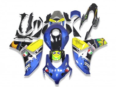2008-2011 Blue Yellow Glossy Black Shark Honda CBR1000RR Motorcycle Fairings UK