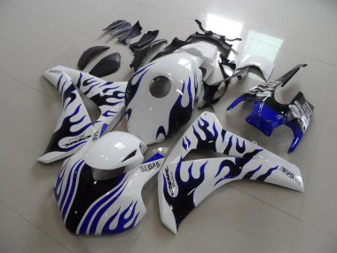 2008-2011 White Blue Flame Racing Honda CBR1000RR Motorcycle Fairings UK