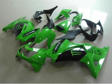 2008-2012 Green Glossy Black Monster Kawasaki ZX250R Motorcycle Fairings UK