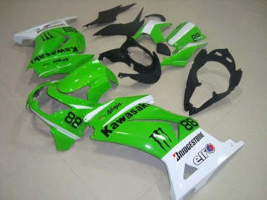 2008-2012 White Green Black Monster 88 Kawasaki ZX250R Motorcycle Fairings UK