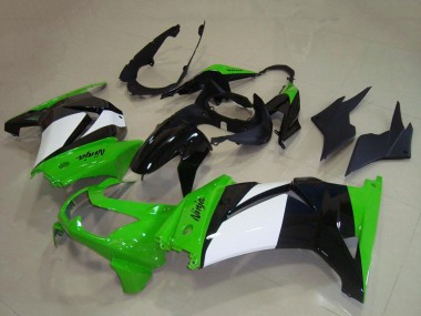 2008-2012 Green White Glossy Black Kawasaki ZX250R Motorcycle Fairings UK