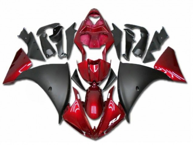 2009-2011 Red Matte Black Yamaha YZF R1 Motorcycle Fairings UK