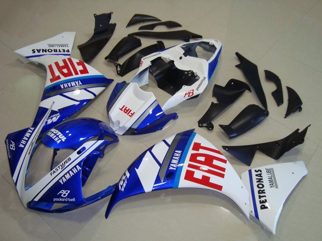 2009-2011 White Blue Red Fiat Yamaha YZF R1 Motorcycle Fairings UK