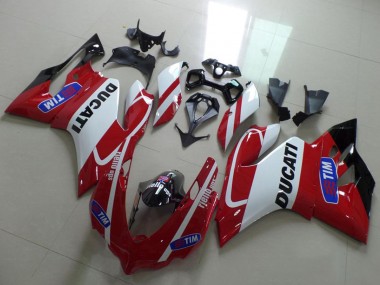 2011-2014 White Red Tim Ducati 1199 Motorcycle Fairings UK