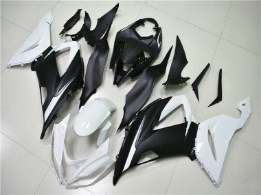 2013-2018 White Matte Black Kawasaki ZX6R Abs Fairings UK