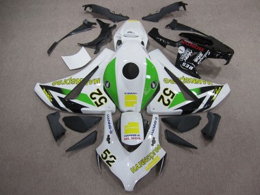 2008-2011 White Green Yellow Glossy Black Hannspree 52 Honda CBR1000RR Motorcycle Fairings UK
