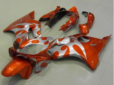 2004-2007 Silver Orange Flame Honda CBR600 F4i Motorcycle Fairings UK