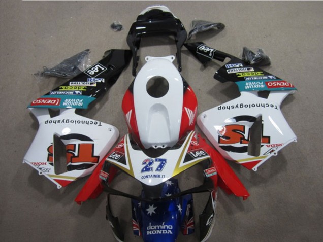 2003-2004 White Red Blue Glossy Black Denso 27 Honda CBR600RR Motorcycle Fairings UK