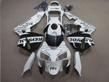 2003-2004 White Glossy Black Repsol Honda CBR600RR Motorcycle Fairings UK