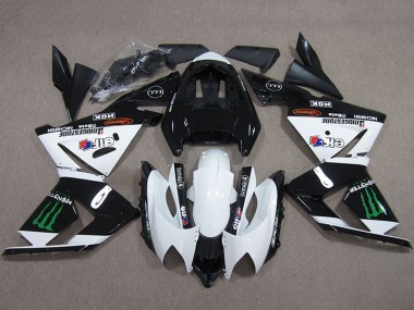 2004-2005 Black White Monster Kawasaki ZX10R Motorcycle Fairings UK