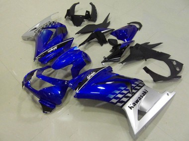2008-2012 Blue Silver Kawasaki ZX250R Motorcycle Fairings UK
