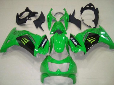 2008-2012 Green Black Monster Kawasaki ZX250R Motorcycle Fairings UK