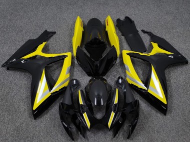2006-2007 Glossy Black Yellow Silver OEM Style Suzuki GSXR 600 / GSXR 750 Motorcycle Fairings UK