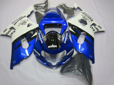2001-2003 White Blue Glossy Black Suzuki GSXR 600 / GSXR 750 Motorcycle Fairings UK