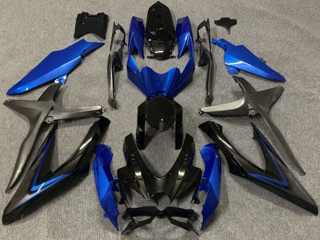 2008-2010 Blue Grey Glossy Black Suzuki GSXR 600 / GSXR 750 Motorcycle Fairings UK