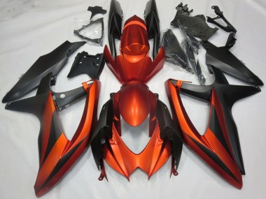2008-2010 Burnt Orange Matte Black Suzuki GSXR 600 / GSXR 750 Motorcycle Fairings UK