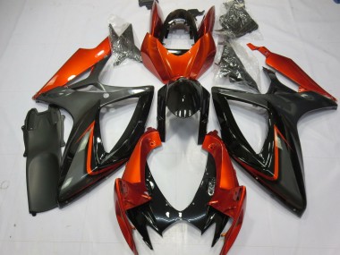 2006-2007 Burnt Orange Grey Glossy Black Suzuki GSXR 600 / GSXR 750 Motorcycle Fairings UK