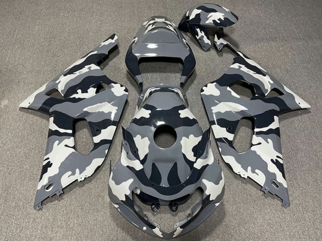 2001-2003 Grey Black White Camouflage Suzuki GSXR 600 / GSXR 750 Motorcycle Fairings UK