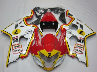 2004-2005 White Red Yellow Suzuki GSXR 600 / GSXR 750 Motorcycle Fairings UK