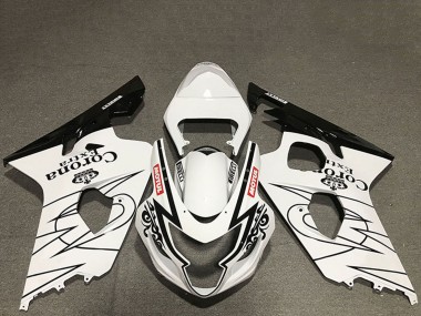 2004-2005 White Glossy Black Corona Motul Style Suzuki GSXR 600 / GSXR 750 Motorcycle Fairings UK