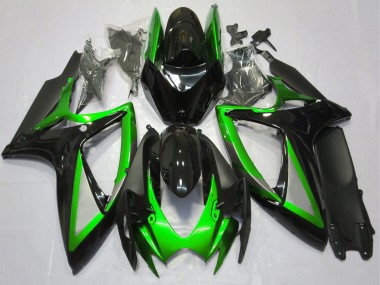 2006-2007 Green Glossy Black Matte Black Suzuki GSXR 600 / GSXR 750 Motorcycle Fairing UK