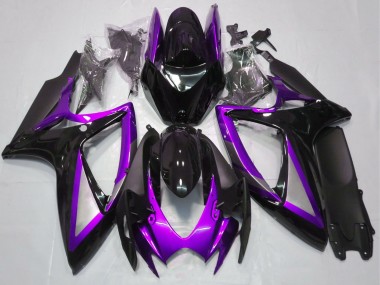 2006-2007 Purple Glossy Black Matte Black Suzuki GSXR 600 / GSXR 750 Motorcycle Fairings UK