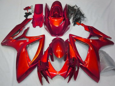 2006-2007 Glossy Red Plain Suzuki GSXR 600 / GSXR 750 Motorcycle Fairings UK