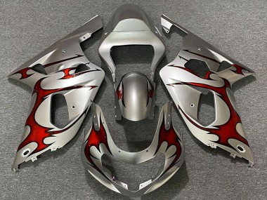 2001-2003 Silver Red Suzuki GSXR 600 / GSXR 750 Motorcycle Fairings UK