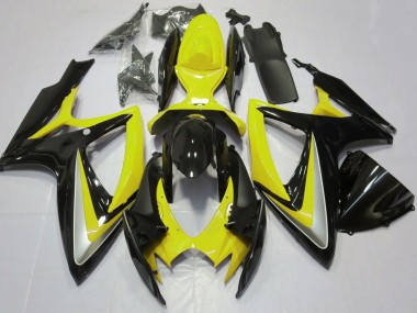 2006-2007 Yellow Glossy Black Suzuki GSXR 600 / GSXR 750 Motorcycle Fairings UK