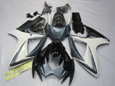 2006-2007 White Grey Glossy Black Suzuki GSXR 600 / GSXR 750 Motorcycle Fairings UK