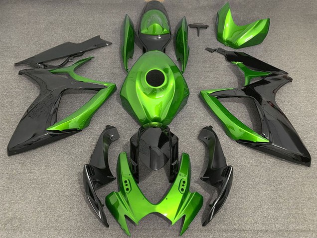 2006-2007 Green Black Suzuki GSXR 600 / GSXR 750 Motorcycle Fairings UK